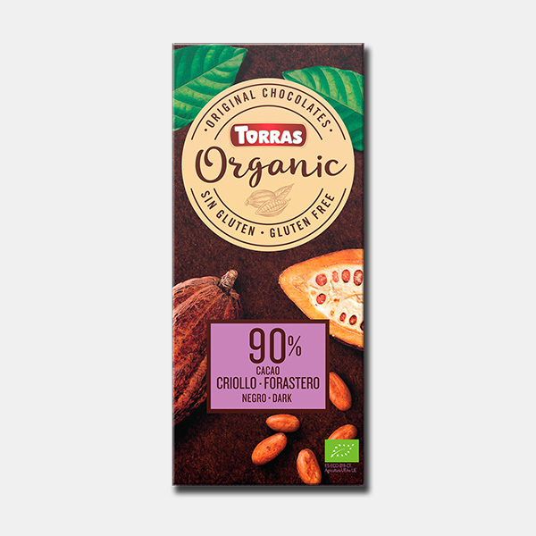 CHOCOLATE 90% CACAO CRIOLLO - 100GR TORRAS aloe